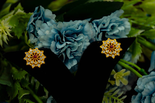 Sparkling Floral Stud Earrings